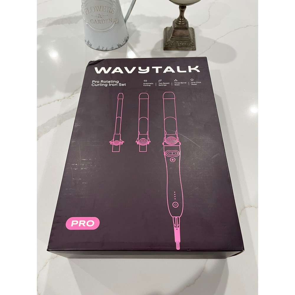 NEW Wavytalk Pro Rotating Curling Iron Set E370PK 3 Barrels Automatic